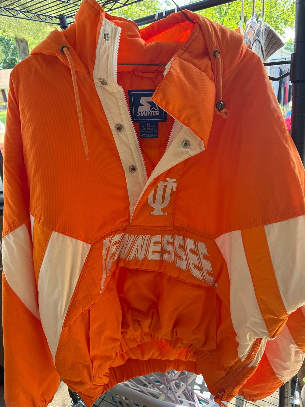 STARTER Orange and White Tennessee Pullover Windbreaker